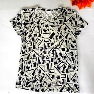 LACOSTE WHITE/BLUE TEE/TOP